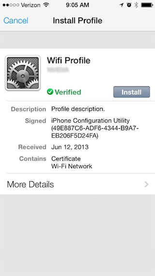Install the Profile on your device